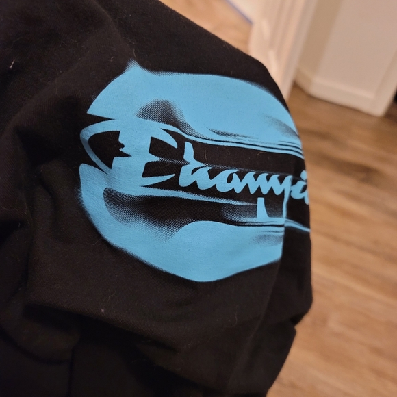 Champion Black Brushstroke Script Tee - Picture 5 of 6